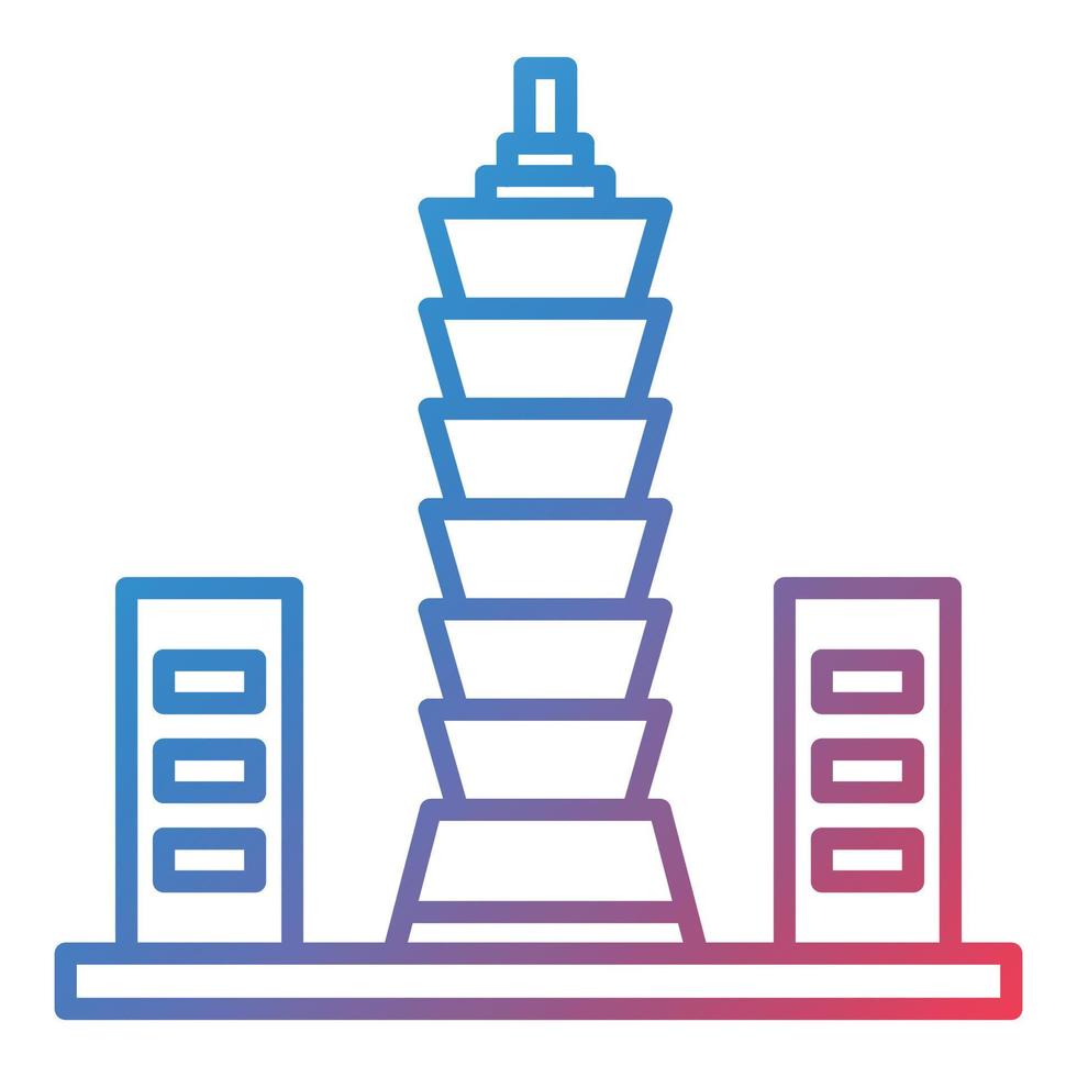Taipei Line Gradient Icon vector