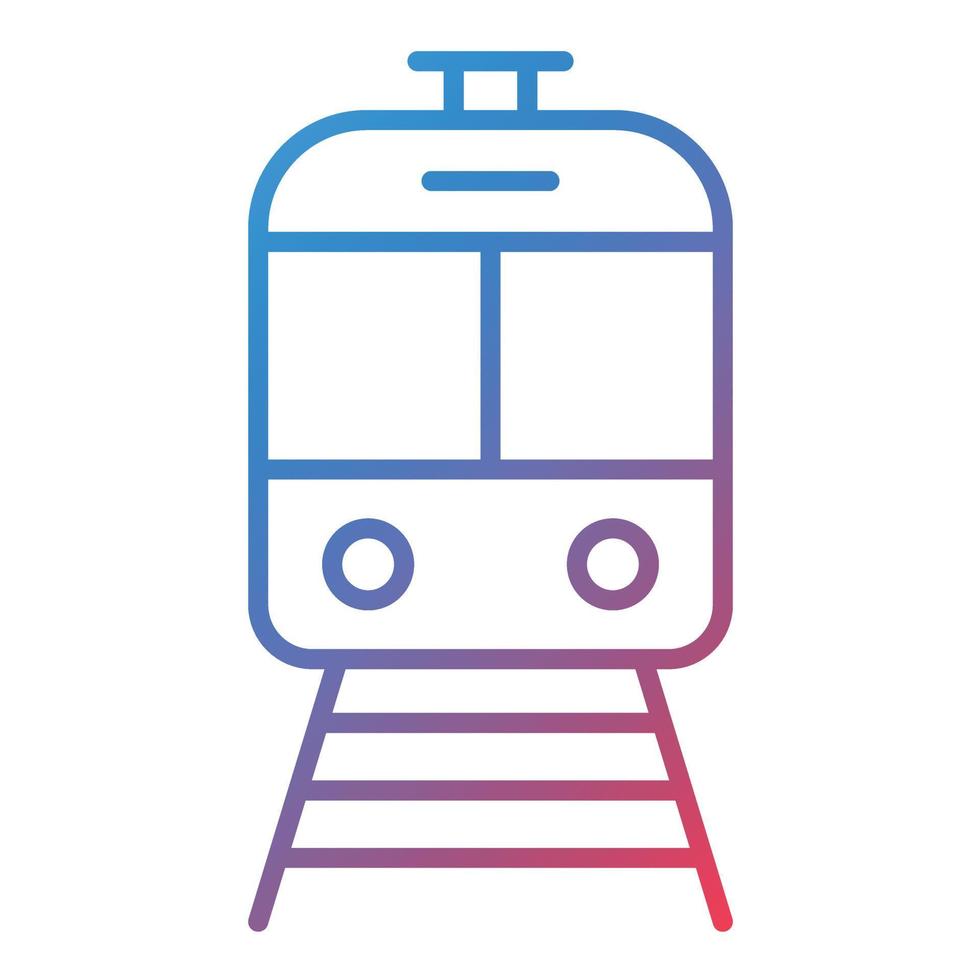 icono de gradiente de línea de tren vector