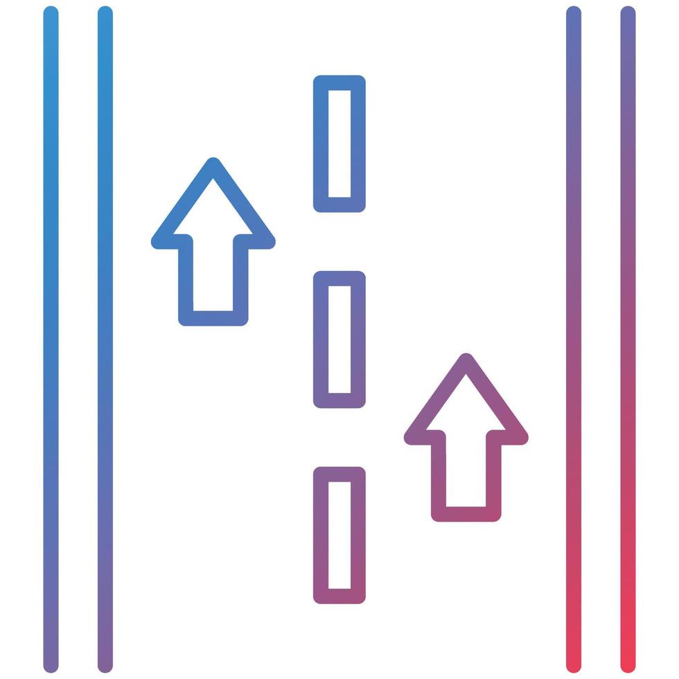 Runway Line Gradient Icon vector