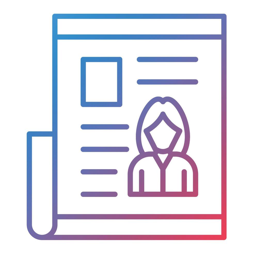Tabloid Line Gradient Icon vector