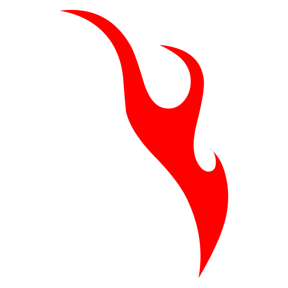 Hand drawn flame silhouette on Transparent Background png