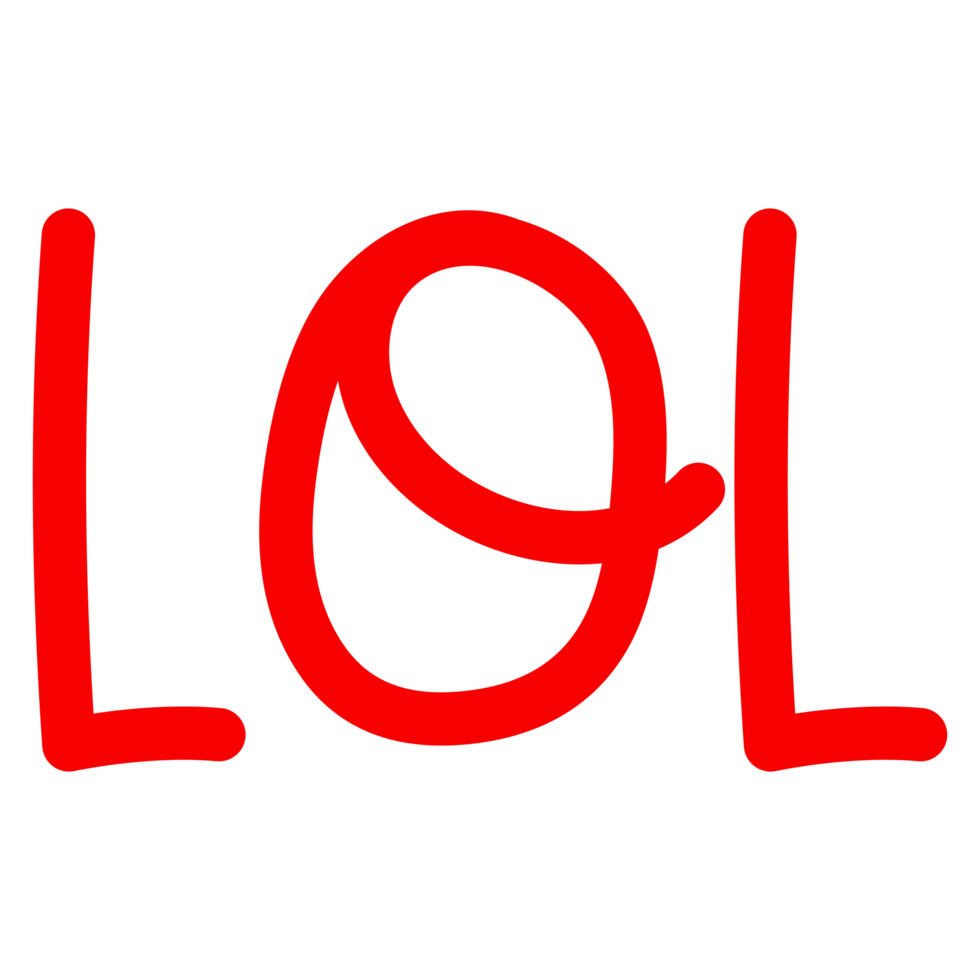 Hand drawn Lol lettering on Transparent Background png