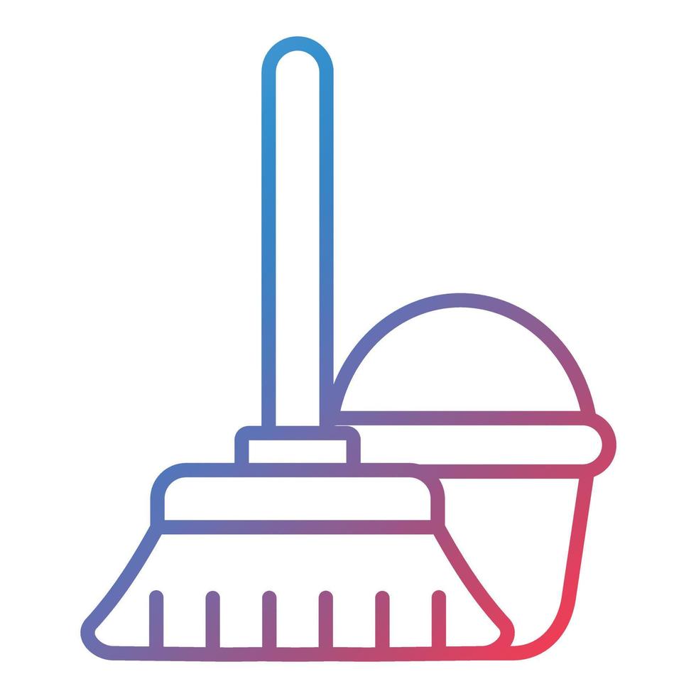 Mop Line Gradient Icon vector