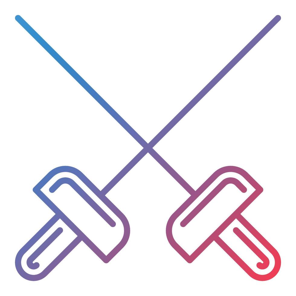 Fencing Sports Line Gradient Icon vector