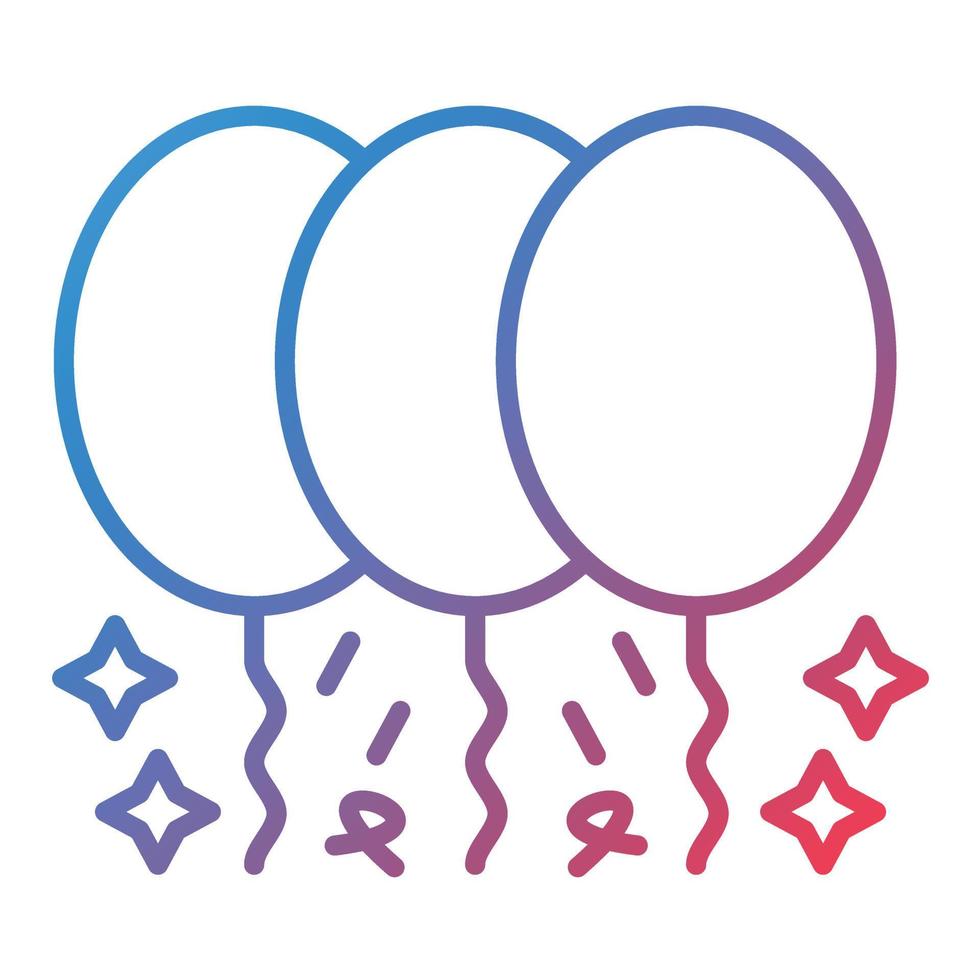 New Year Balloons Line Gradient Icon vector