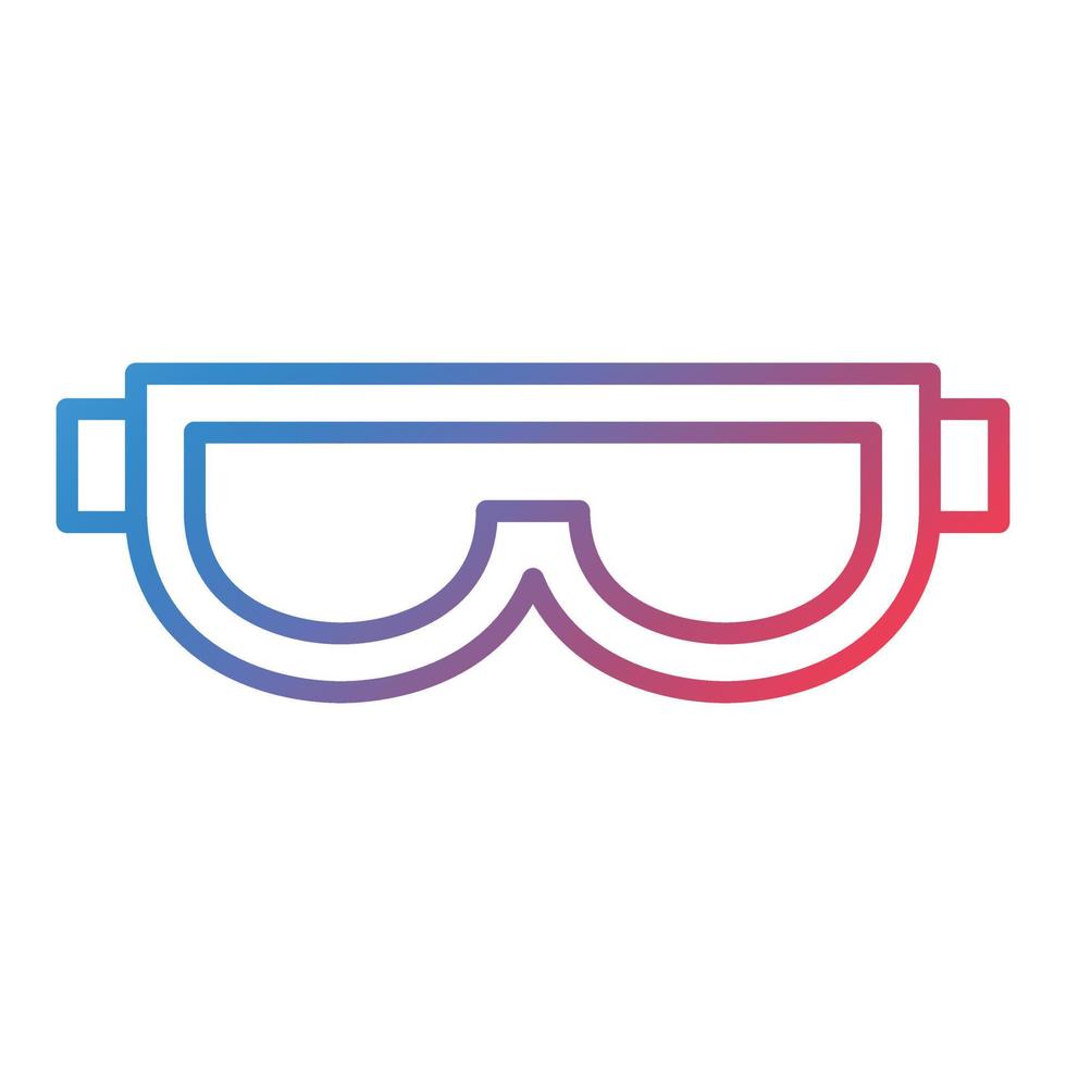 icono de gradiente de línea de gafas de esquí vector