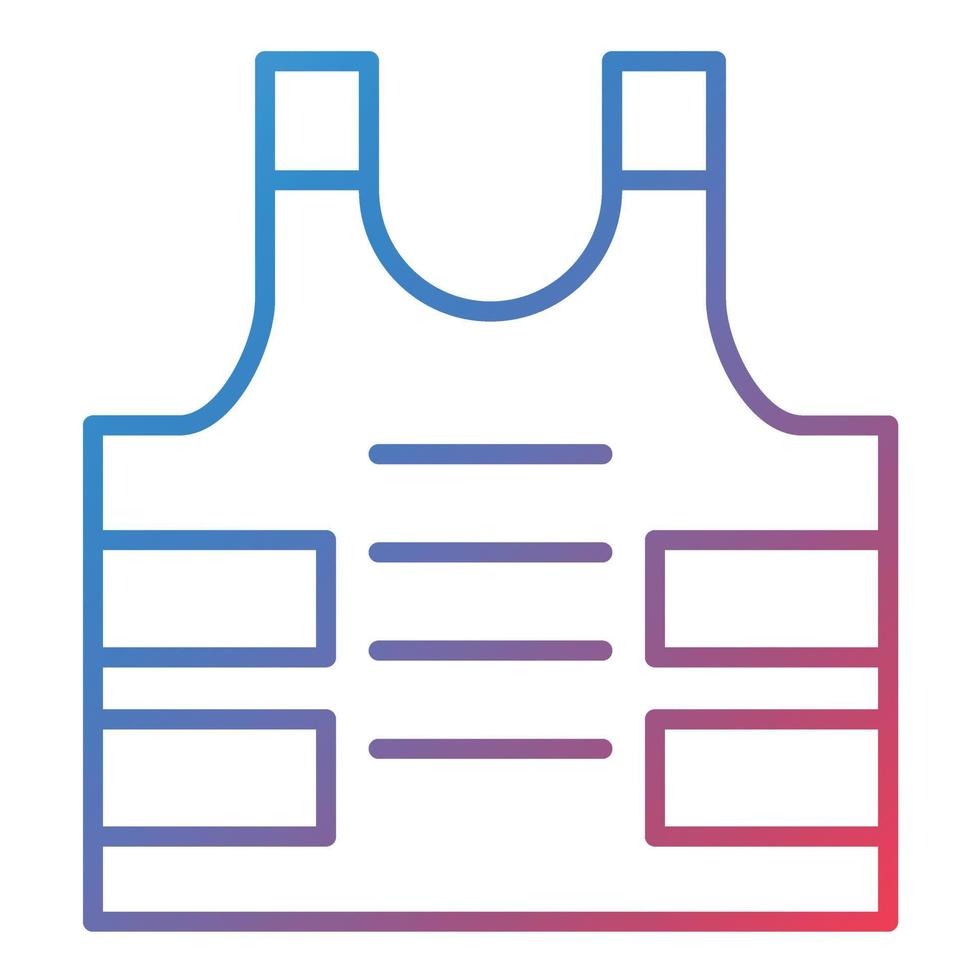 Bulletproof Vest Line Gradient Icon vector