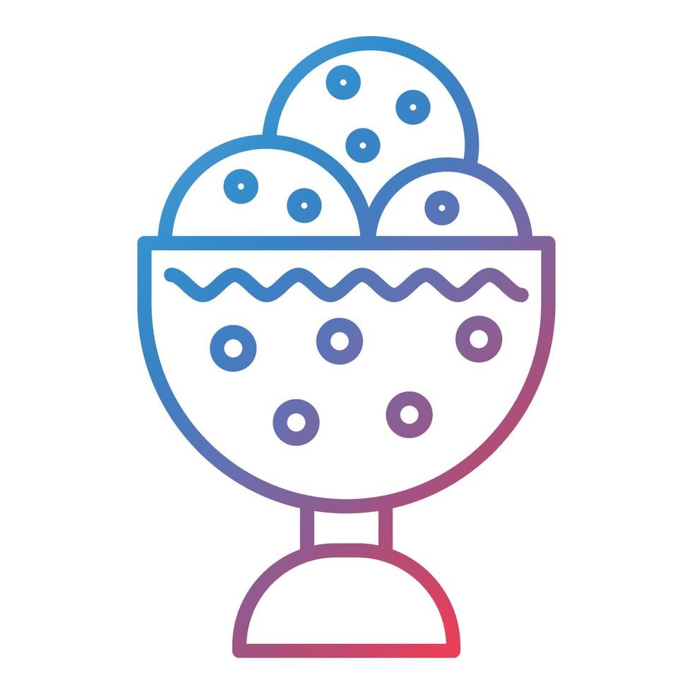 Icecream Bowl Line Gradient Icon vector