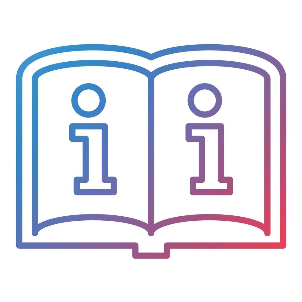 Book Information Line Gradient Icon vector