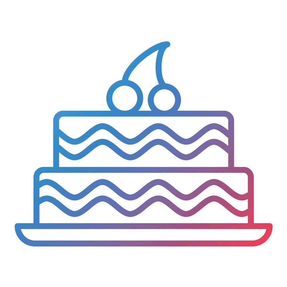 Two Layered Cake Line Gradient Icon vector