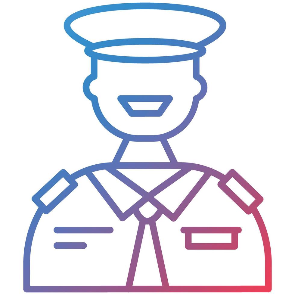 Captain Line Gradient Icon vector