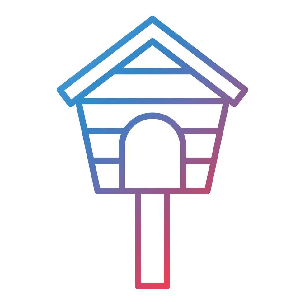 Bird House Line Gradient Icon vector