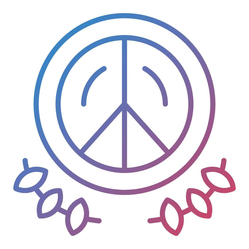Peace Line Gradient Icon vector