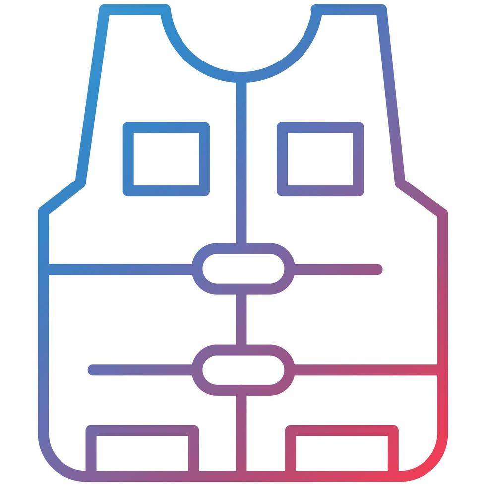 Life Jacket Line Gradient Icon vector