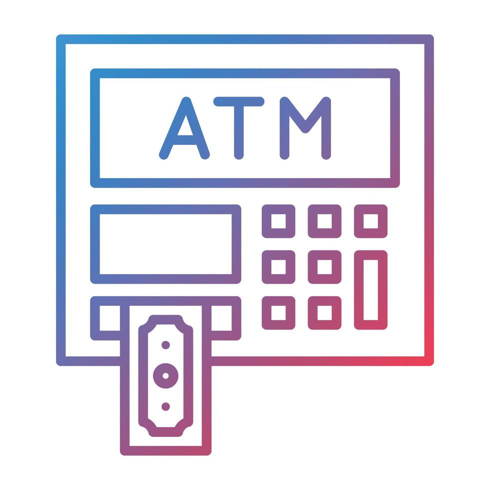 ATM Line Gradient Icon vector