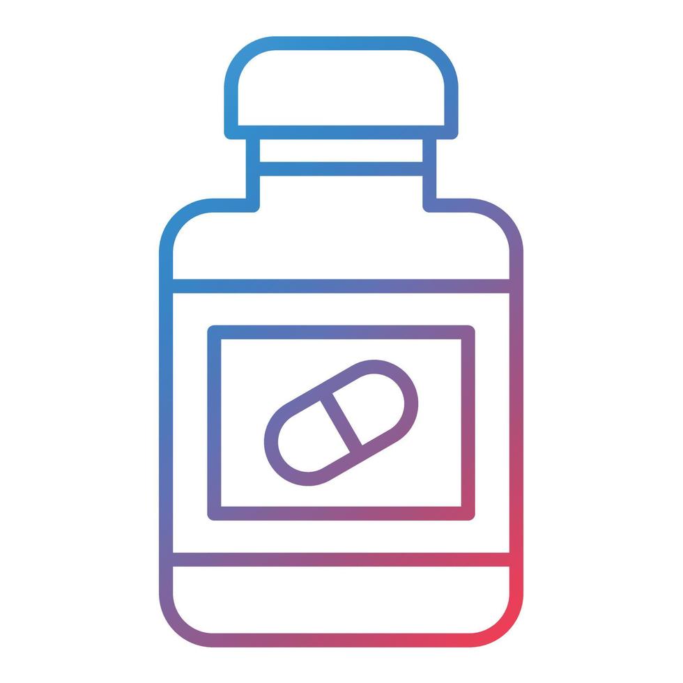 Pills Bottle Line Gradient Icon vector