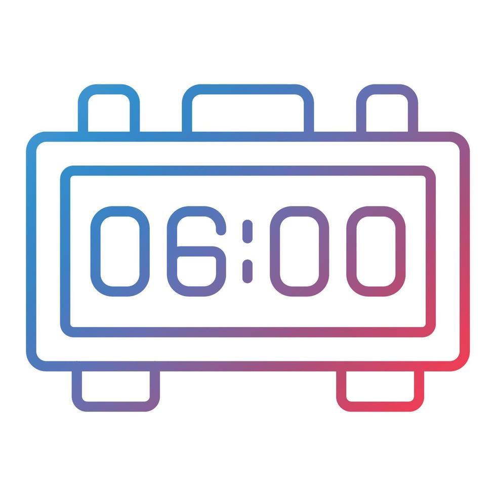 Digital Clock Line Gradient Icon vector