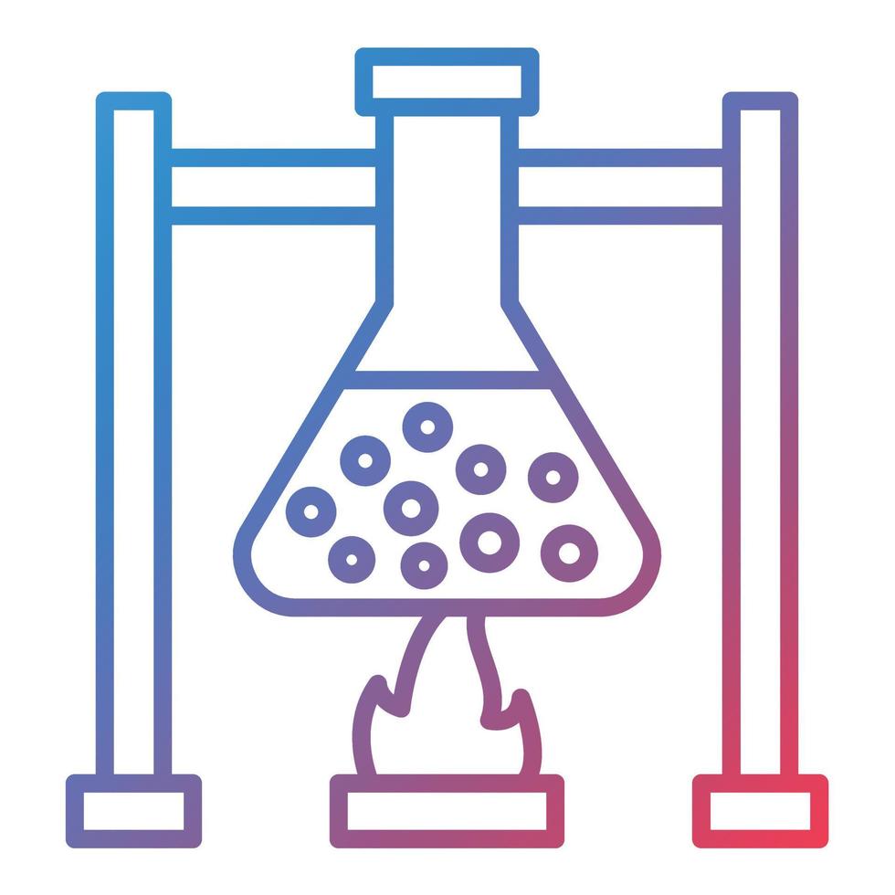Burning Flask Line Gradient Icon vector