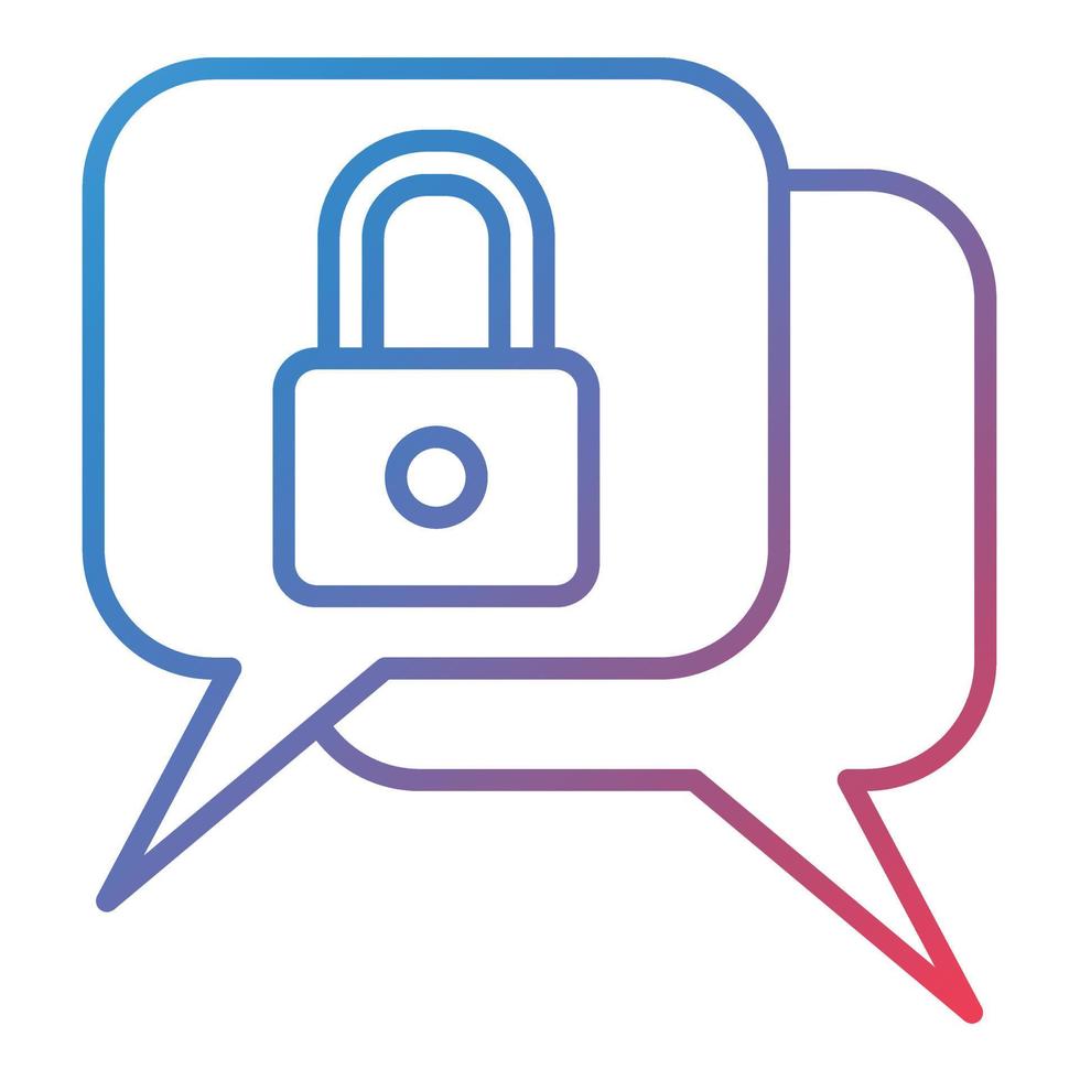 Chat Security Line Gradient Icon vector