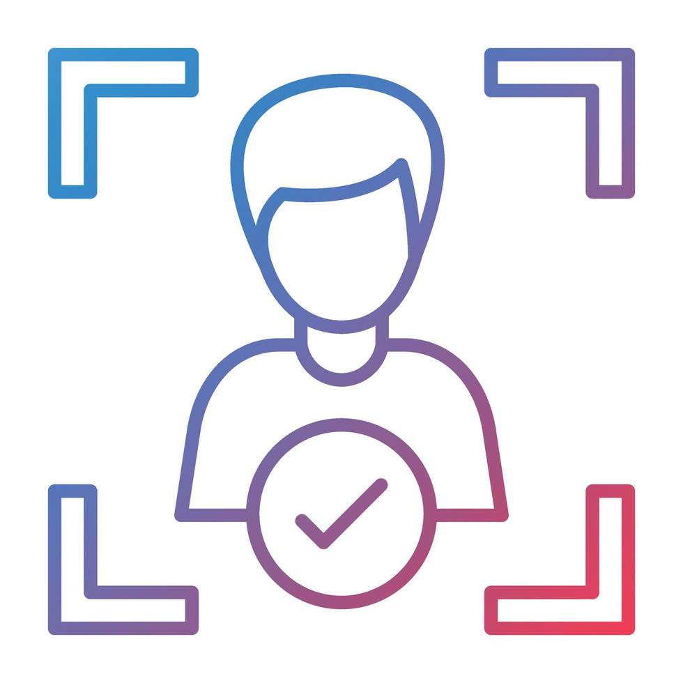 Identification Line Gradient Icon vector