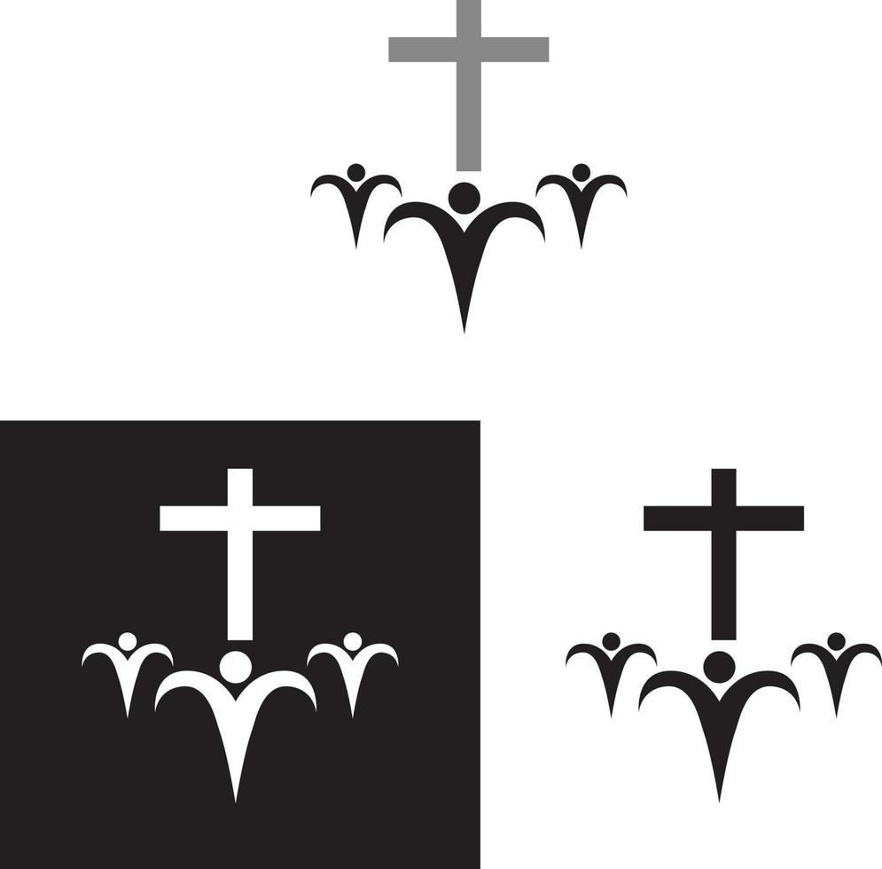 religión abstracta cruz cristianismo icono aislado sobre fondo blanco vector