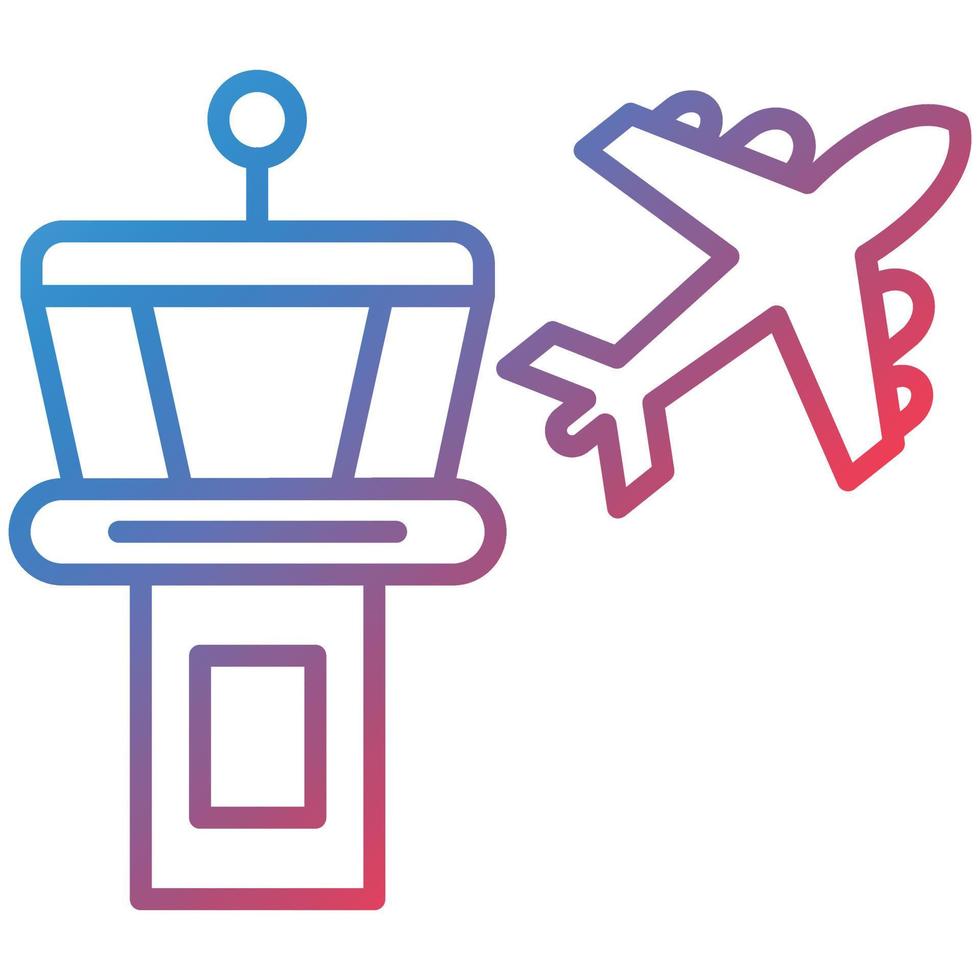 Airport Building Line Gradient Icon vector