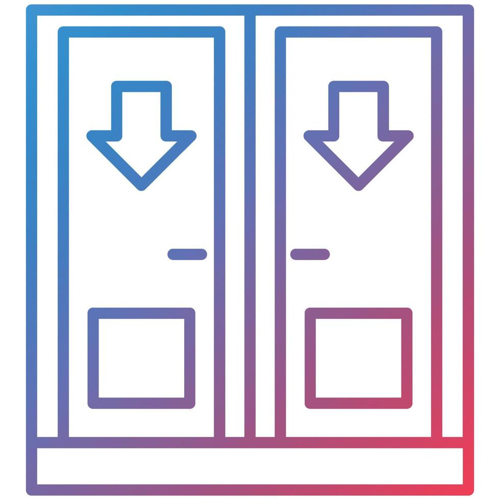Exit Door Line Gradient Icon vector