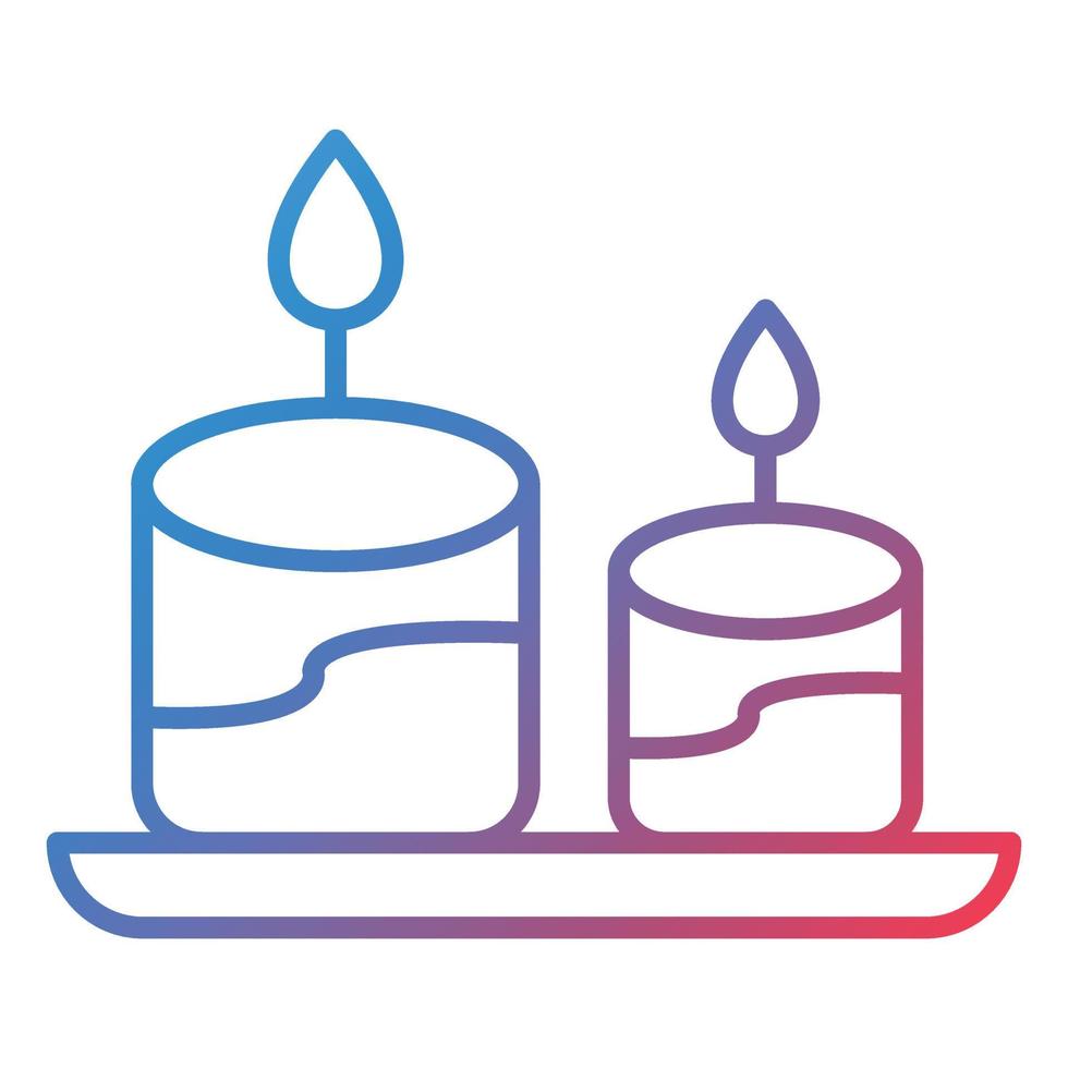 icono de gradiente de línea de velas vector