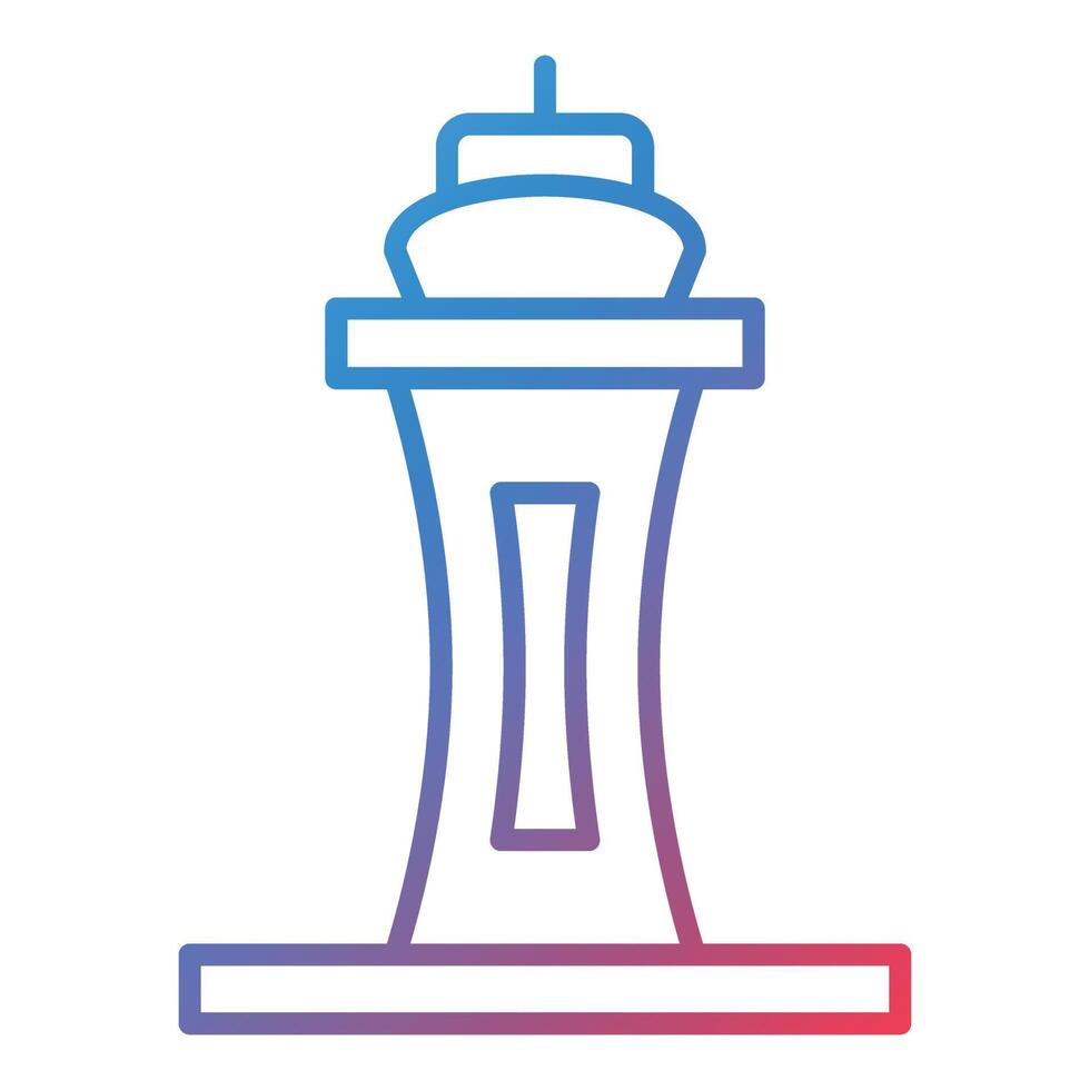 Space Needle Line Gradient Icon vector
