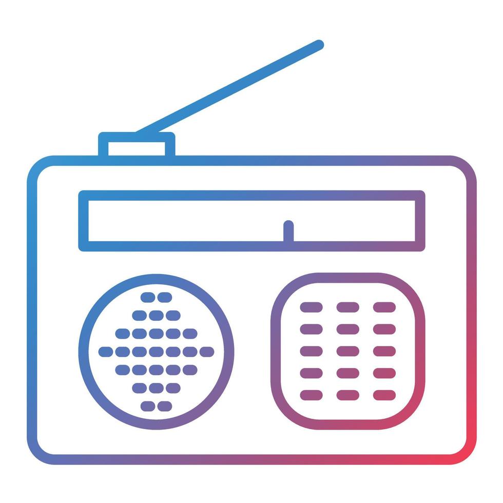 icono de gradiente de línea de radio vector