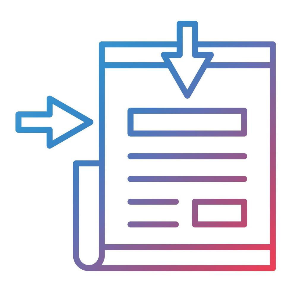 Headline Line Gradient Icon vector
