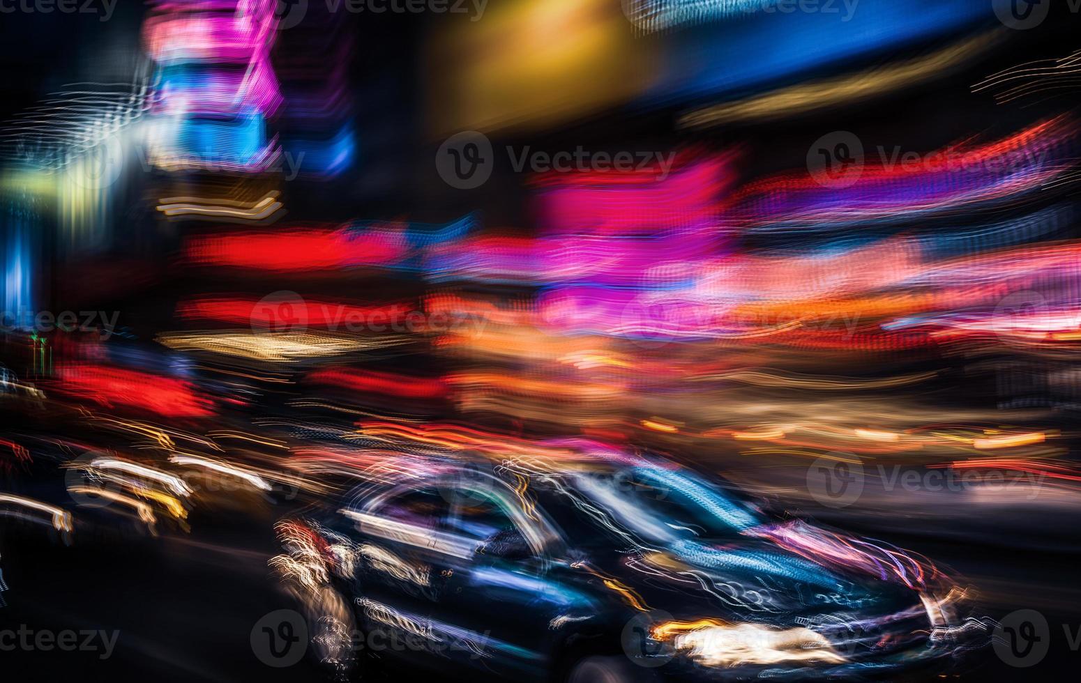 Neon lights on the streets of New York City photo