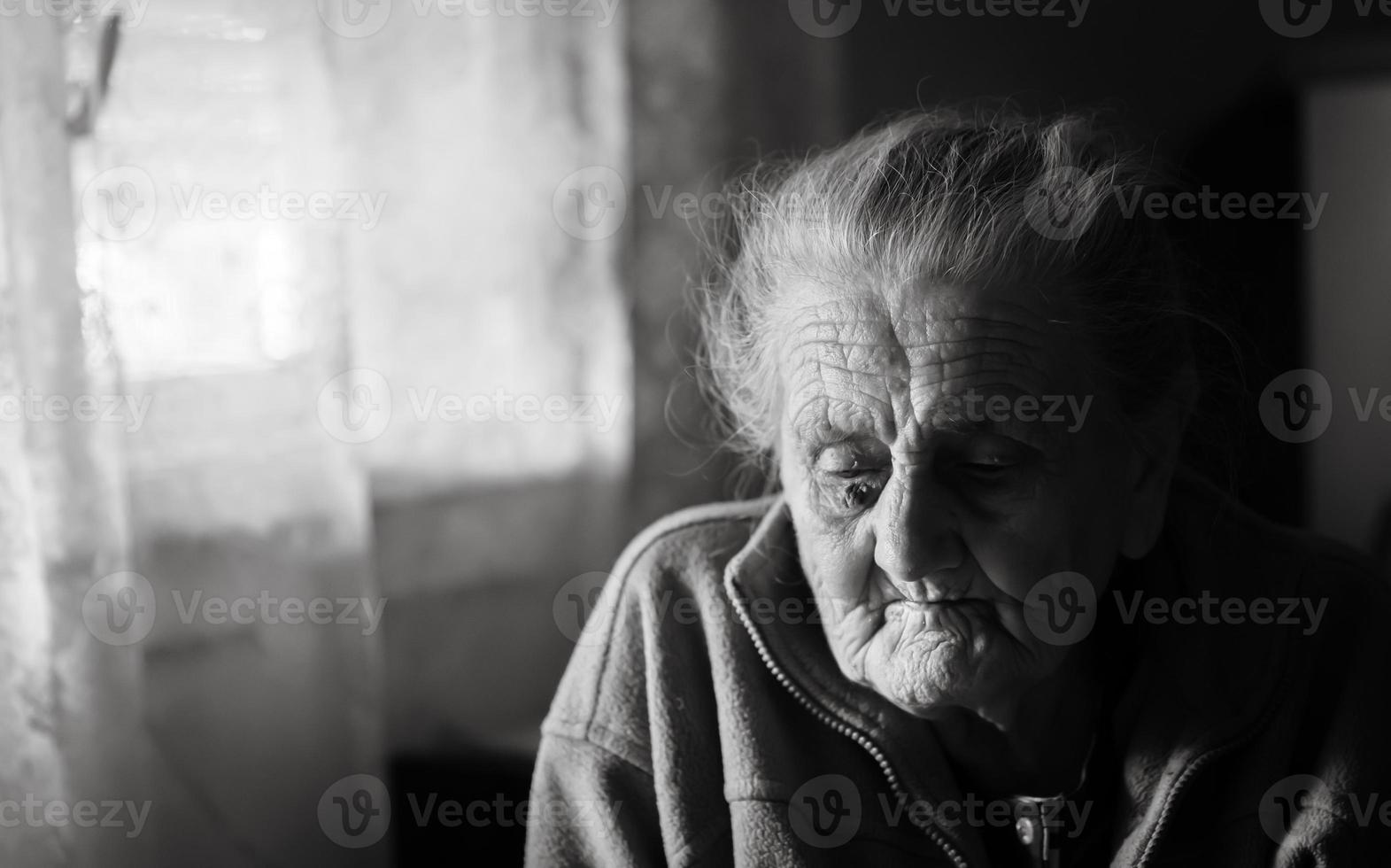 old depressed woman photo