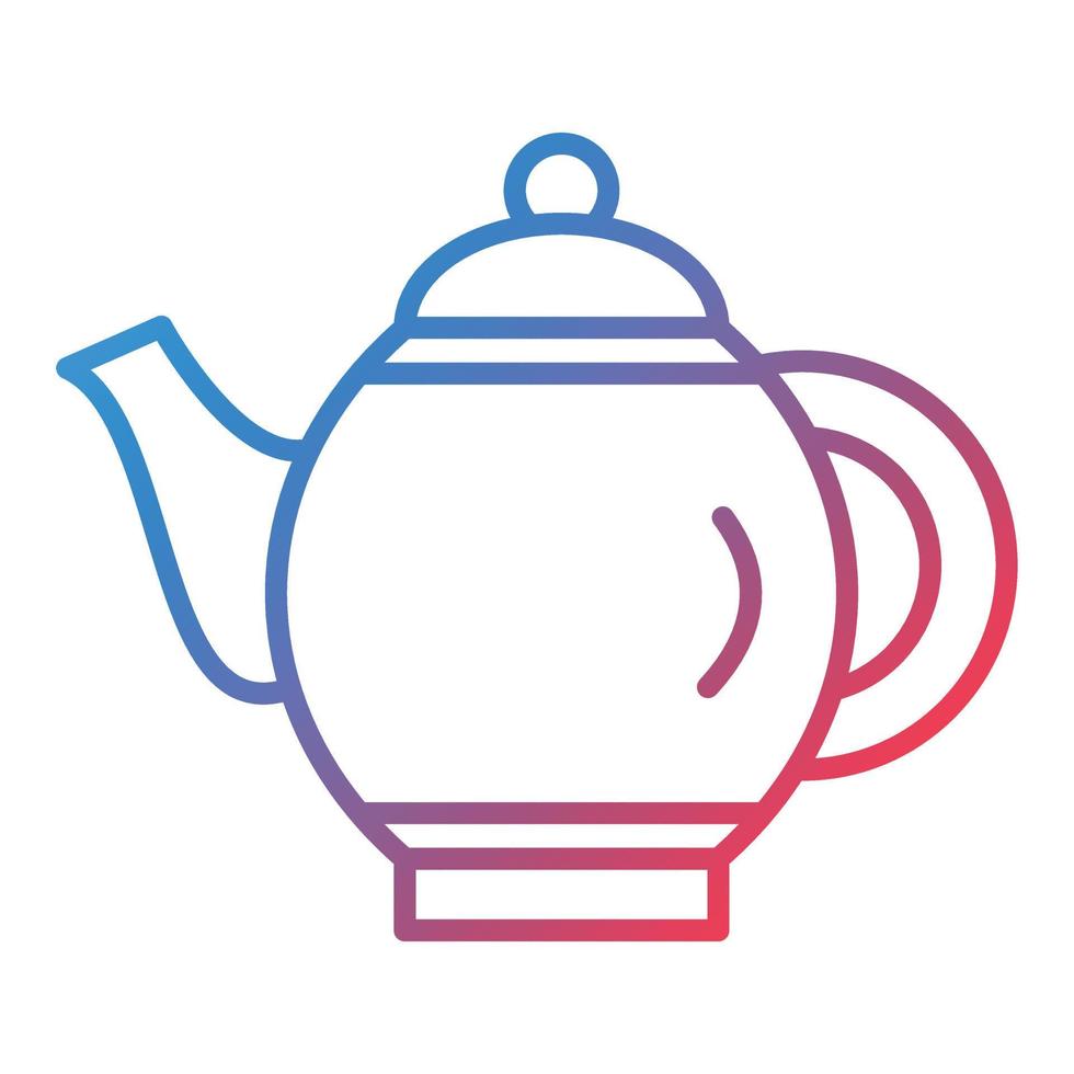 Tea Pot Line Gradient Icon vector