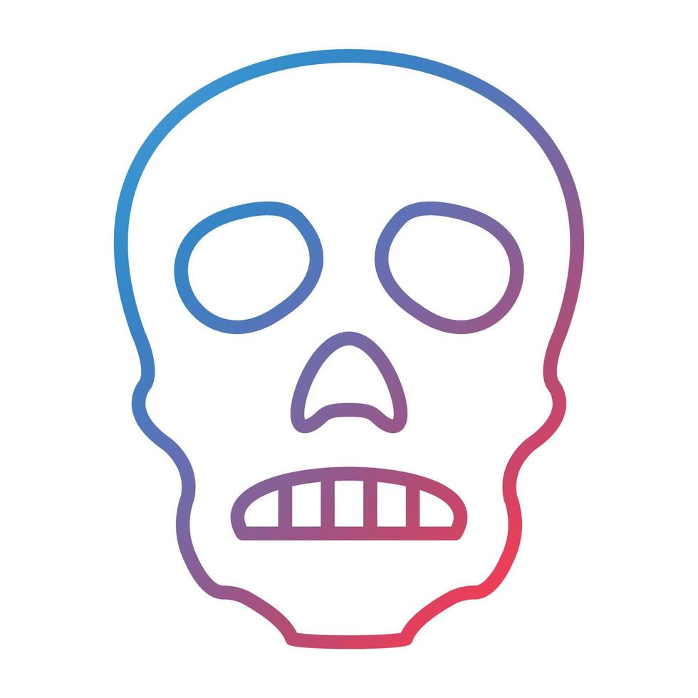 Skull Line Gradient Icon vector