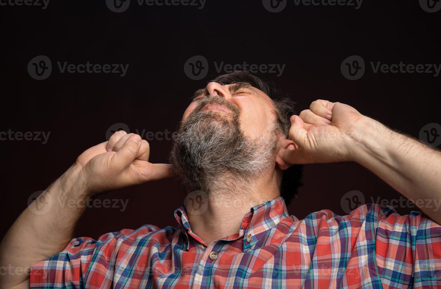 Portrait of sick middle aged man. photo