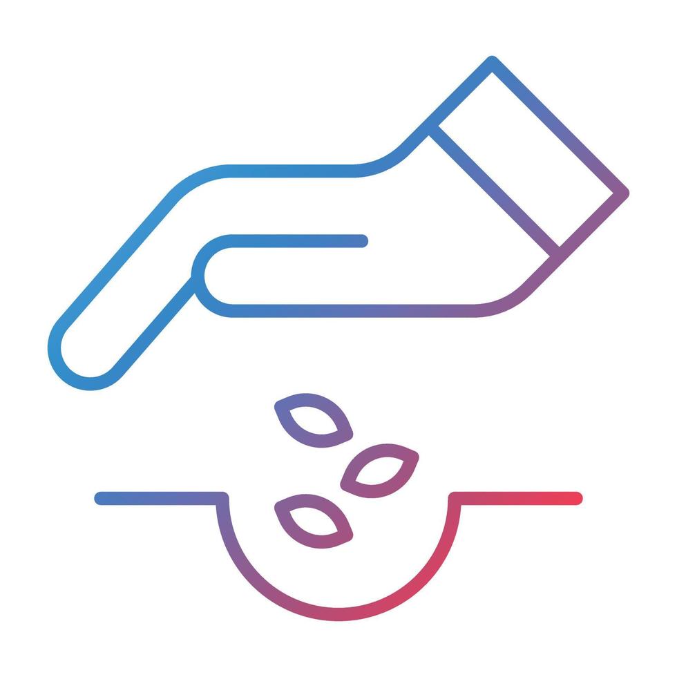 Seeding Line Gradient Icon vector