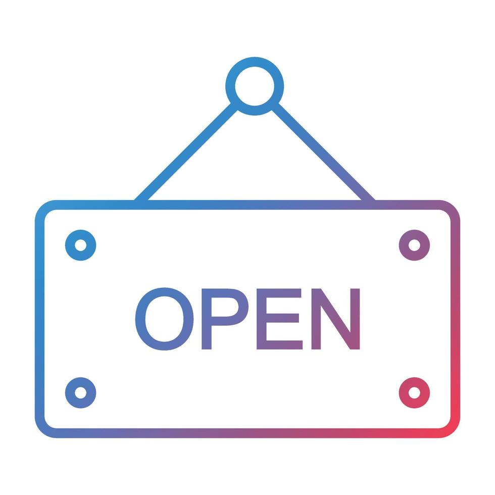 Open Tag Line Gradient Icon vector