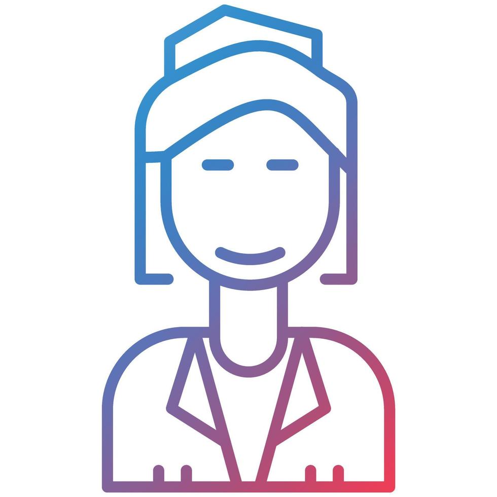 Flight Attendant Line Gradient Icon vector
