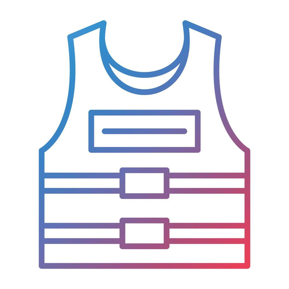 Bullet Proof Vest Line Gradient Icon vector