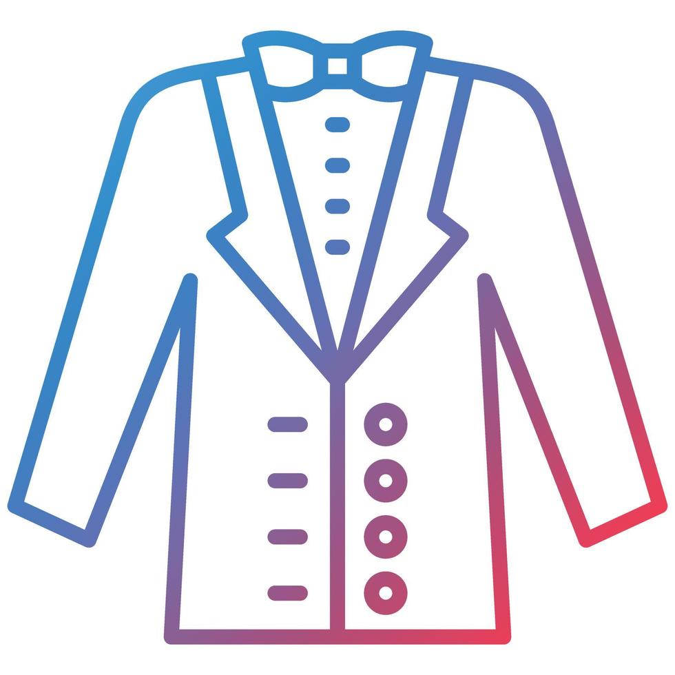 icono de gradiente de línea de traje de hombre de boda vector