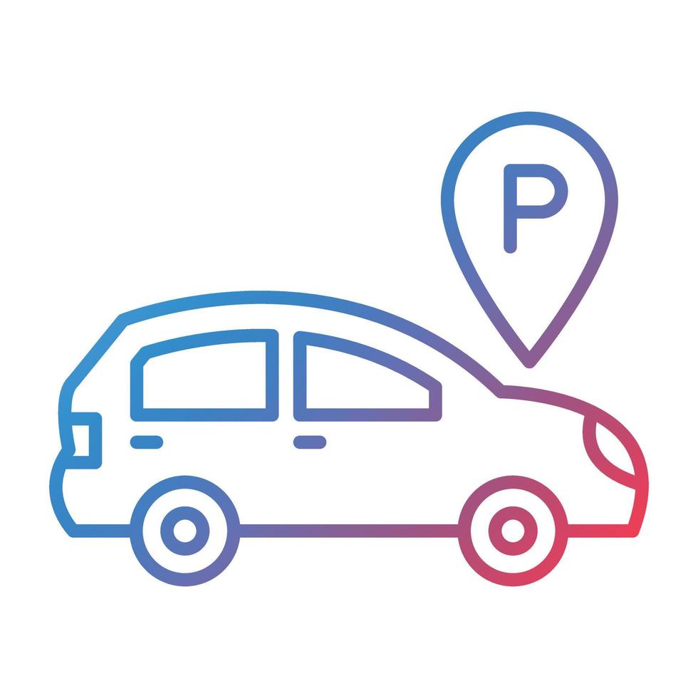 Parking Area Line Gradient Icon vector