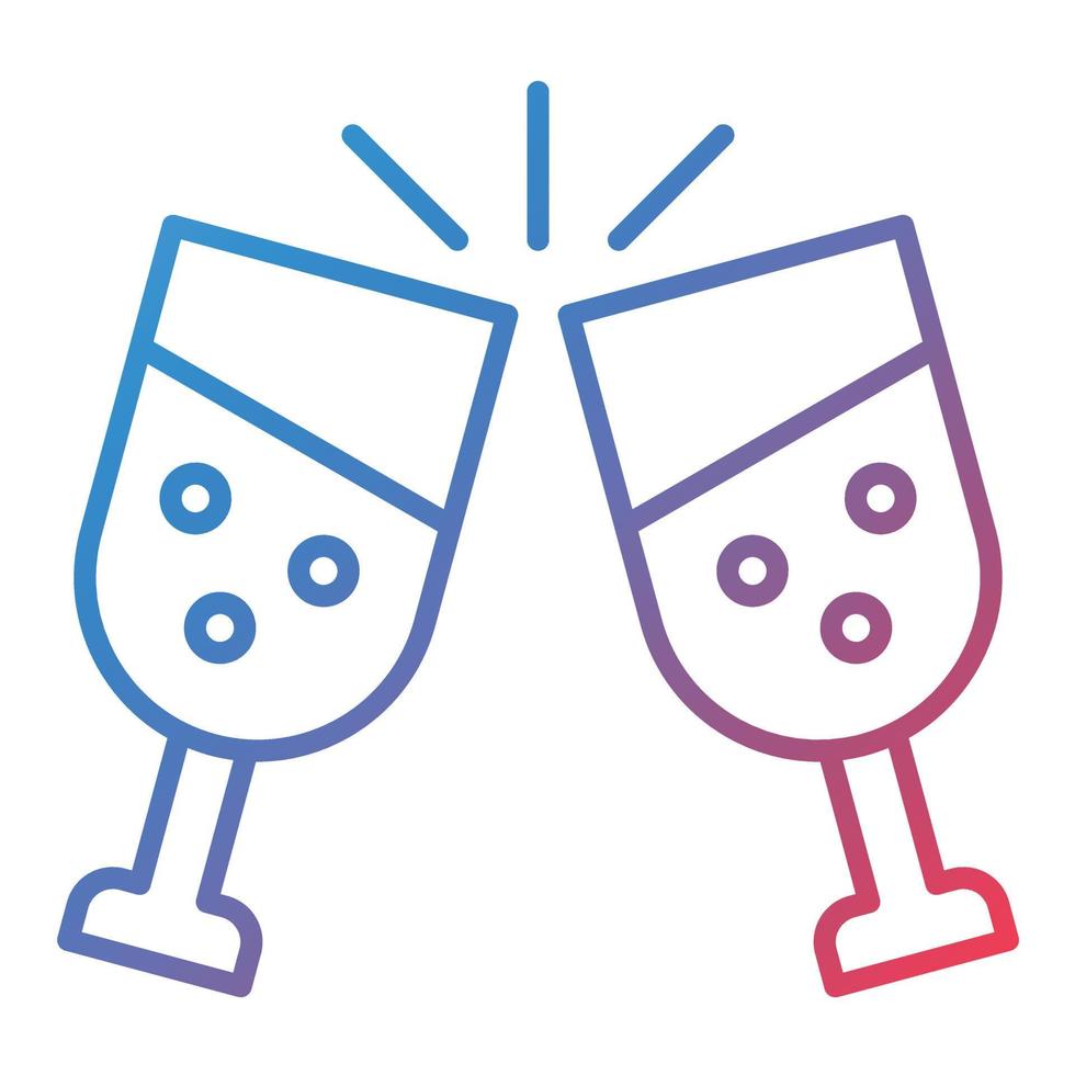 Cheers Line Gradient Icon vector