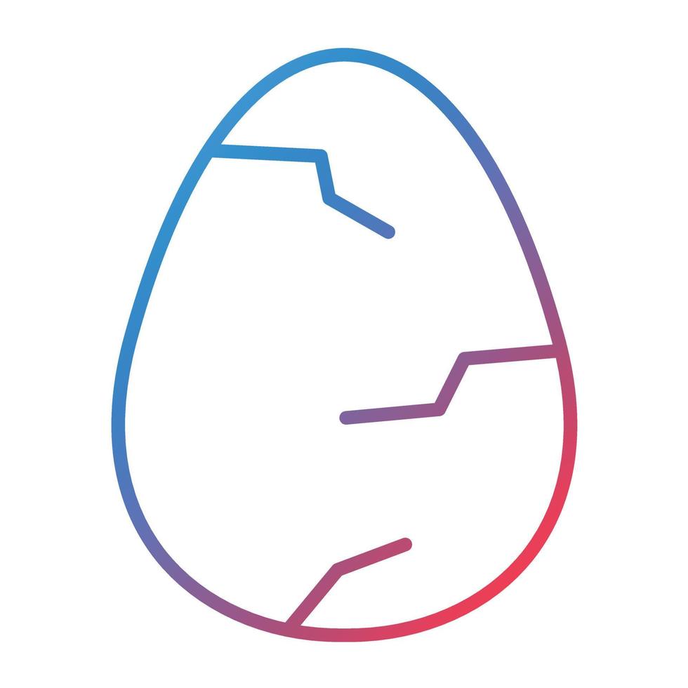 Cracked Egg Line Gradient Icon vector