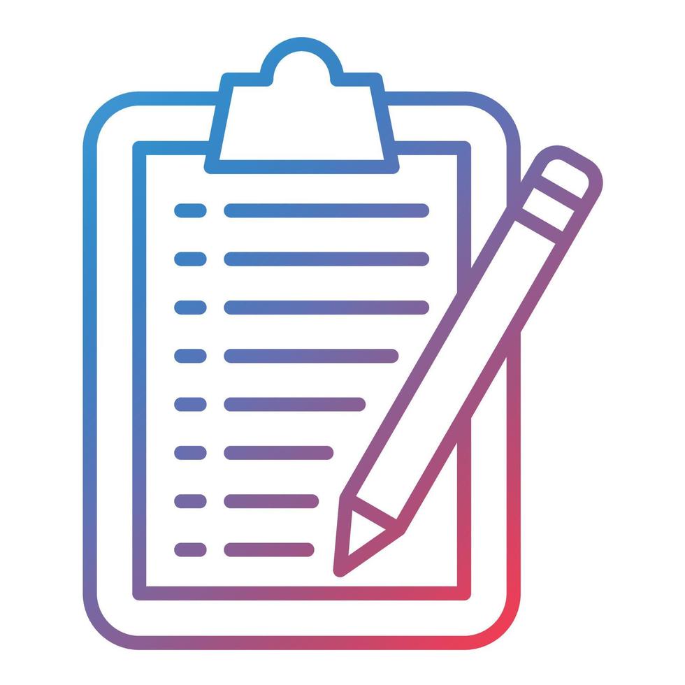 Taking Notes Line Gradient Icon vector
