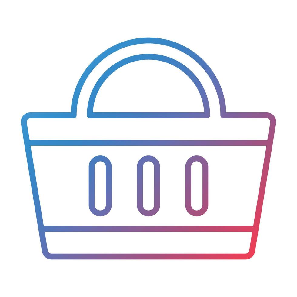 icono de gradiente de línea de cesta de compras vector