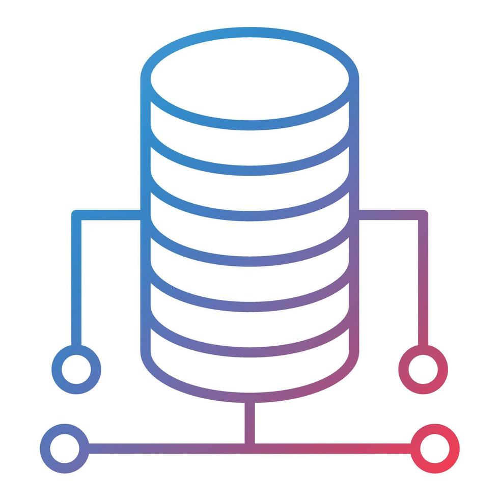 icono de gradiente de línea de base de datos vector