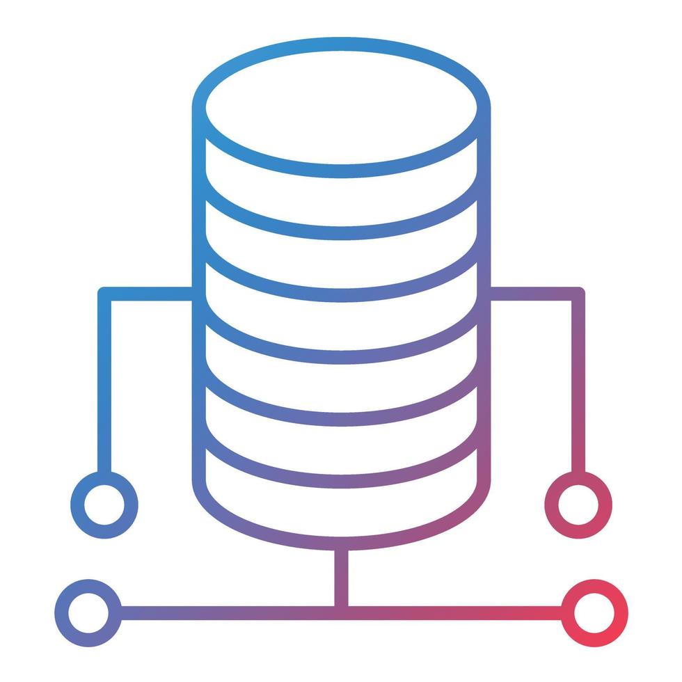 Database Line Gradient Icon vector