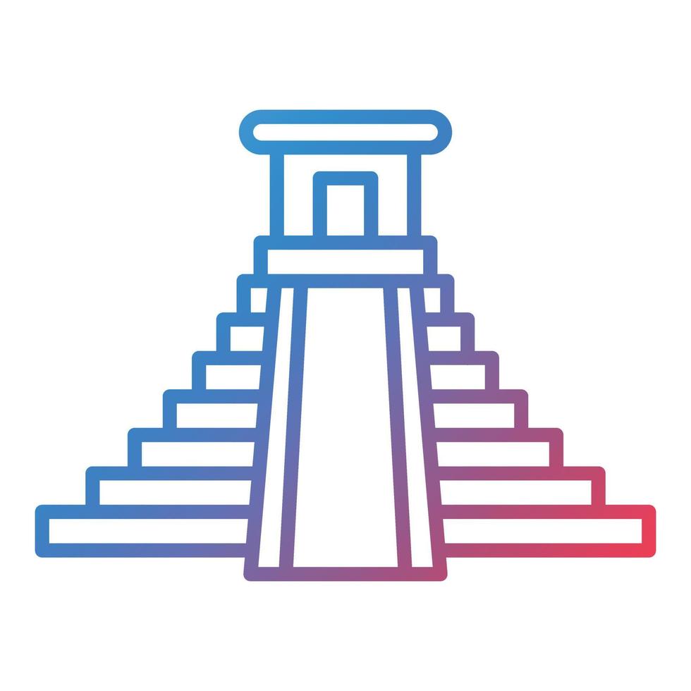 Chichen Itza Line Gradient Icon vector