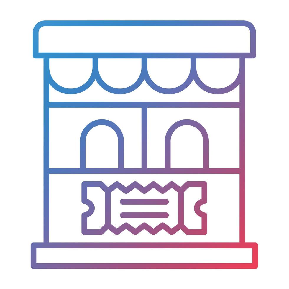 Ticket Office Line Gradient Icon vector